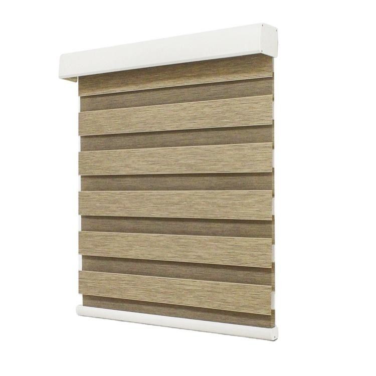 CE Çocuk Güvenliği Akülü Perde Jaluzi Motorlu Zebra Yatay Stor Perde
