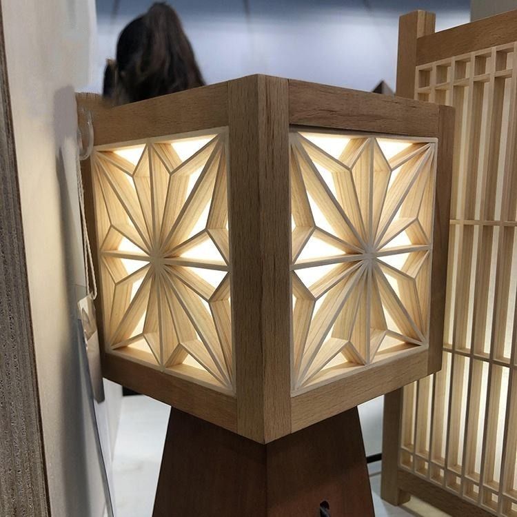 Restoran için Rustik Dekoratif Ahşap Kumiko Led Su Kabarcığı Ahşap Bölücü Ekranlar