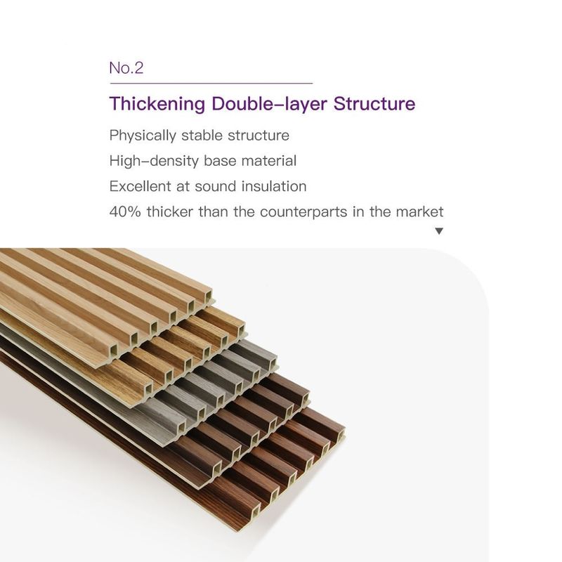 Otel Konut WPC Ahşap İç Dekorasyon Büyük Duvar Panelleri Dekoratif WPC Fluted Duvar Paneli