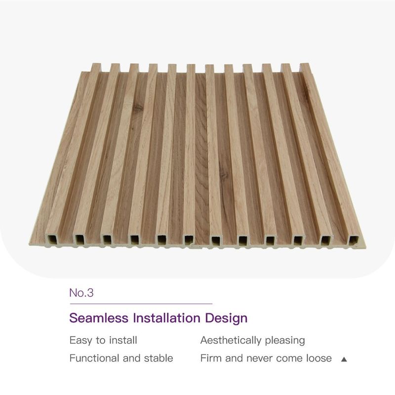 Otel Konut WPC Ahşap İç Dekorasyon Büyük Duvar Panelleri Dekoratif WPC Fluted Duvar Paneli