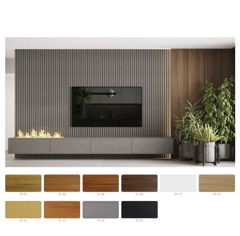 Otel Konut WPC Ahşap İç Dekorasyon Büyük Duvar Panelleri Dekoratif WPC Fluted Duvar Paneli