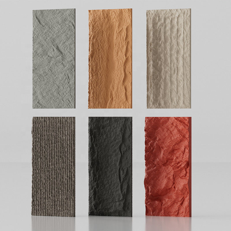 PU Yapay Taş Duvar Paneli Polyurethane Mantar Taşı 3D Dekoratif Taş Duvar Paneli