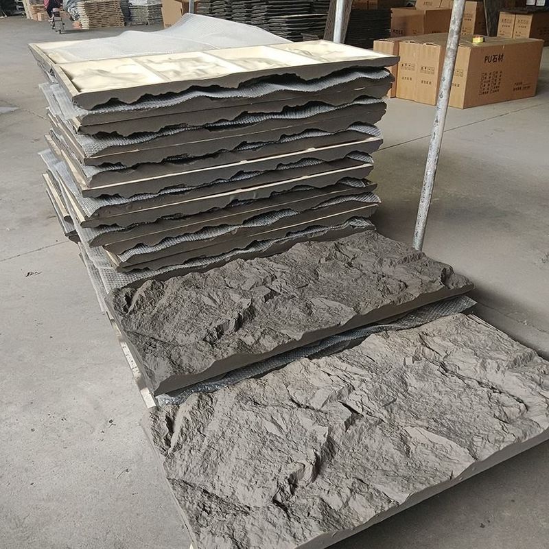 PU Taş Duvar Paneli Mükemmel İç ve Dış Alanlar için Mantar Taş Tasarımı