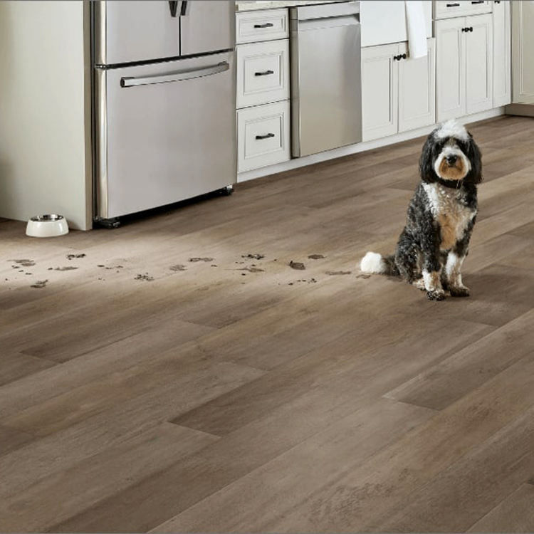 Su geçirmez Ahşap Taneler 4mm 5mm PVC Click Lock Spc Zemin Lvp Zemin Vinil Tahta IXPE ile Lüks Vinil Zemin