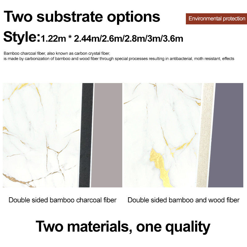 Bambu Demir Kömür Ahşap Finer Metal Duvar Paneli Dekoratif Plak Bambu PET Metal Tahta