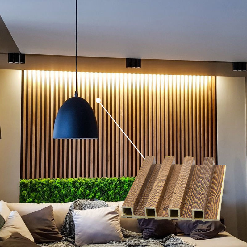 Çevre Dostu Fluted Wpc Duvar Paneli İç Kullanım Wpc Duvar Kaplama İç Dekorasyon Alternatif Ahşap