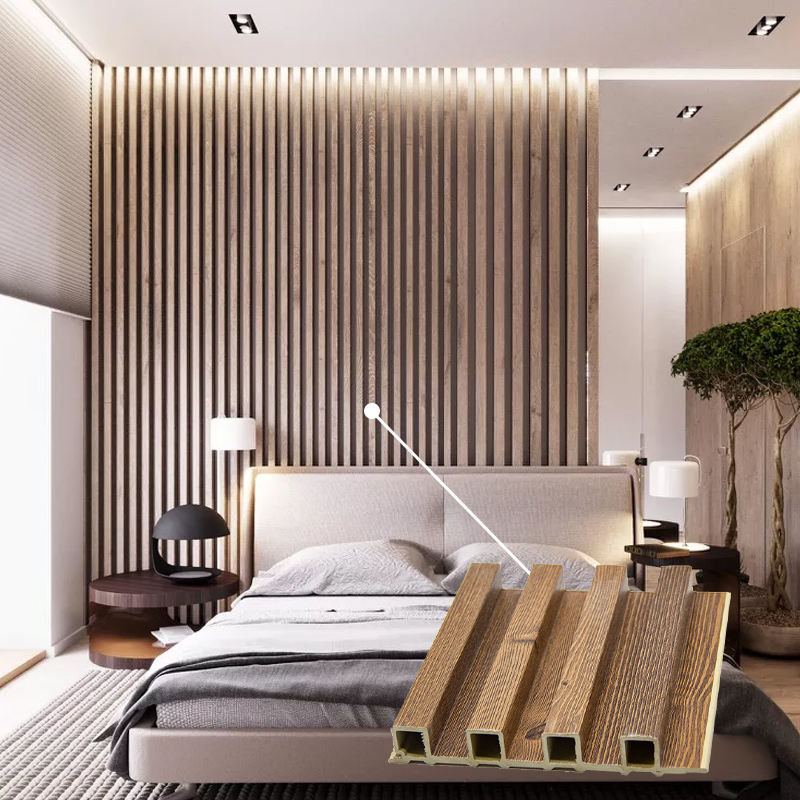 Çevre Dostu Fluted Wpc Duvar Paneli İç Kullanım Wpc Duvar Kaplama İç Dekorasyon Alternatif Ahşap