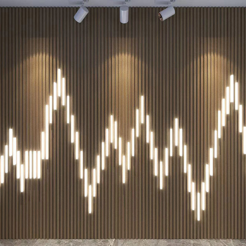 Yeni Tasarım Ahşap Taneler Su geçirmez WPC Duvar Panelleri İç Dekorasyon için Tasarımlar Kolay Kurulum