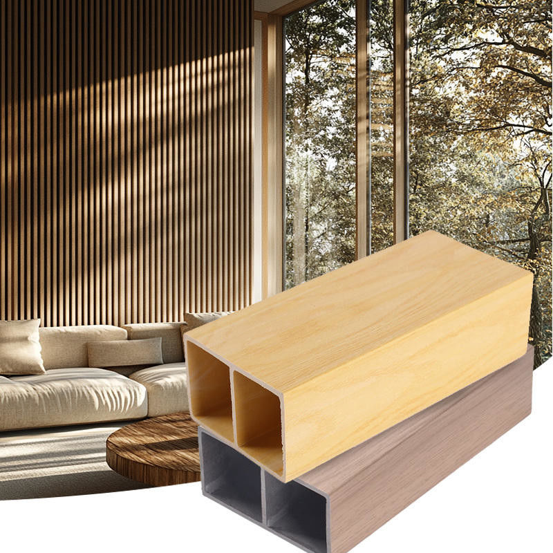 Yatak ev dekorasyonu için parlak WPC ahşap tüpleri özelleştirilmiş renkte