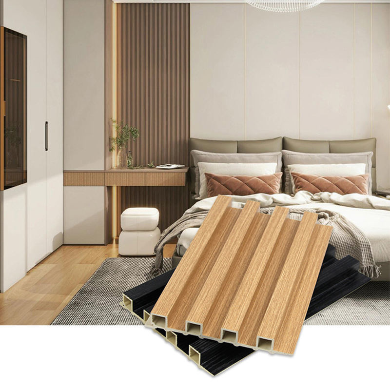 Modern Su Geçirmez Oluklu WPC Duvar Paneli İç Mekan Ev Dekoratif Arka Plan Panelleri