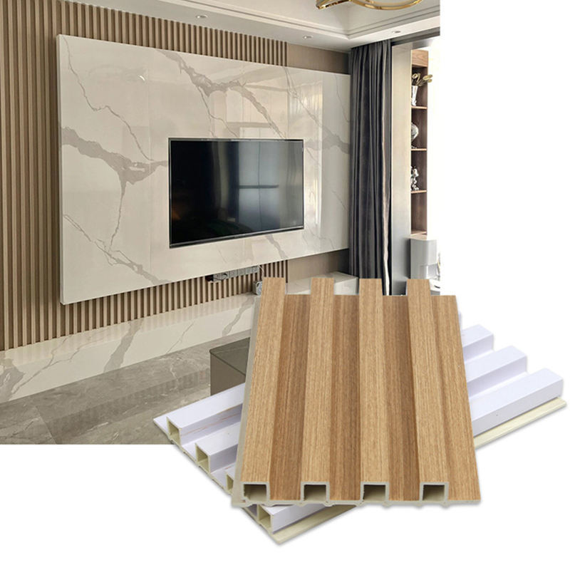 Modern Su Geçirmez Oluklu WPC Duvar Paneli İç Mekan Ev Dekoratif Arka Plan Panelleri