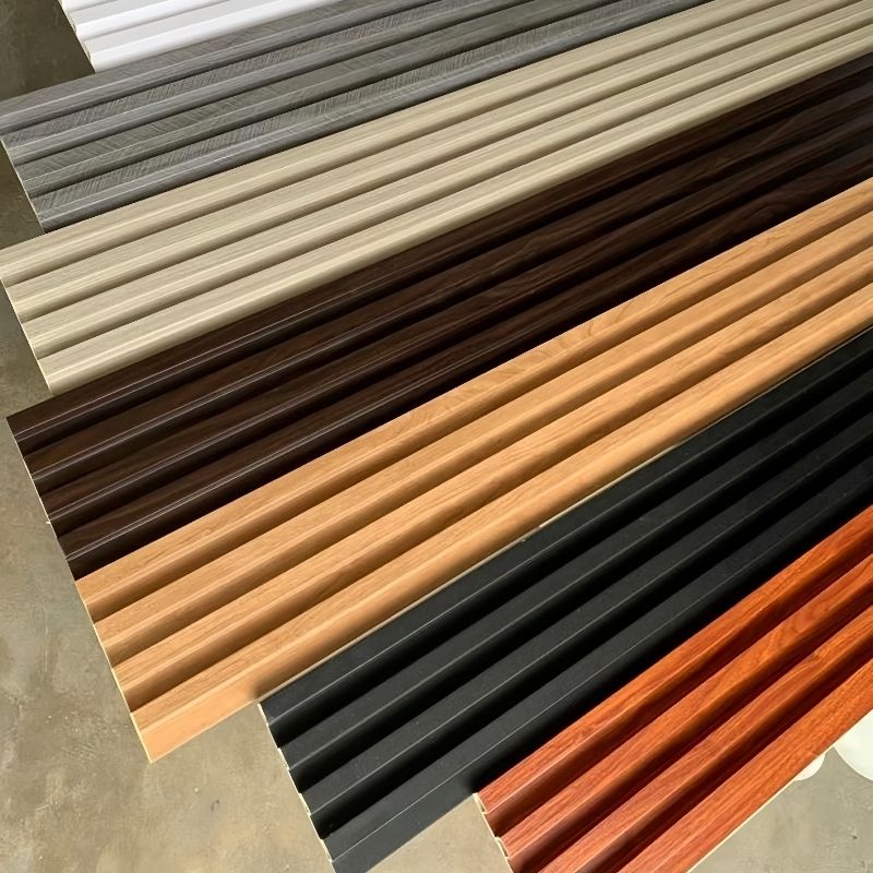 Modern Su geçirmez Ses geçirmez Yangın geçirmez WPC PVC Fluted Duvar Kaplama İç Duvar Paneli Ev Otelleri Villalar Salonlar