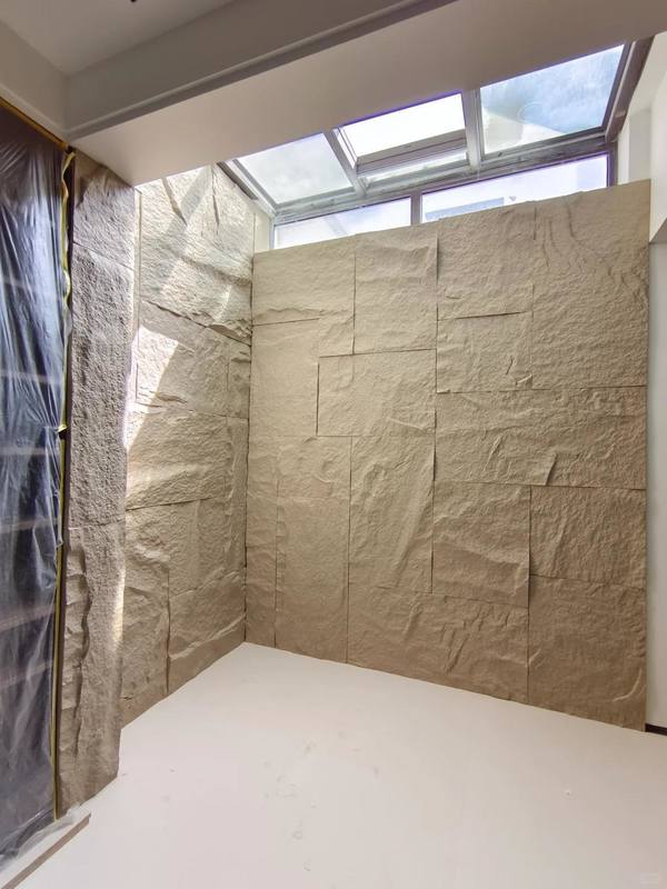 Modern Stone Form Big Slab PU Faux Culture Stone Wall Panel For House Decoration
