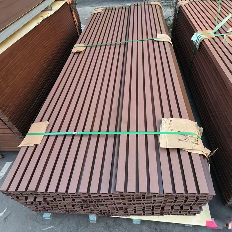 Ahşap Plastik Kompozit Dış Dış Wpc Duvar Kaplama Su geçirmez Wpc Fluted Panel Dekoratif Duvar Paneli Dış