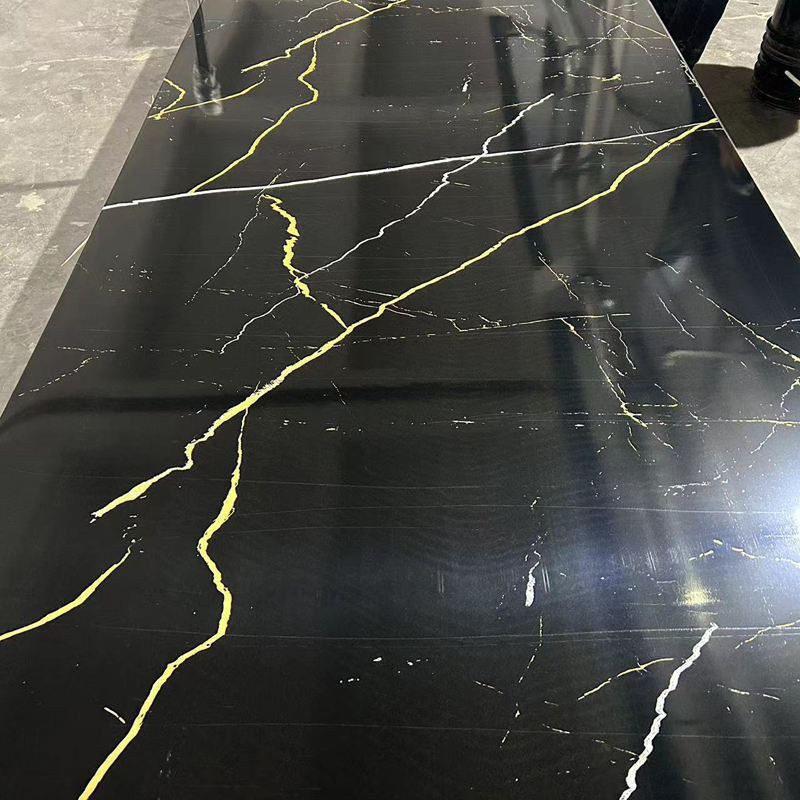 600*2440mm 4mm 5mm Özel Tasarım SPC Mermer Tahta İç İç için Su geçirmez Pvc Duvar Paneli Plastik UV Mermer Yaprak