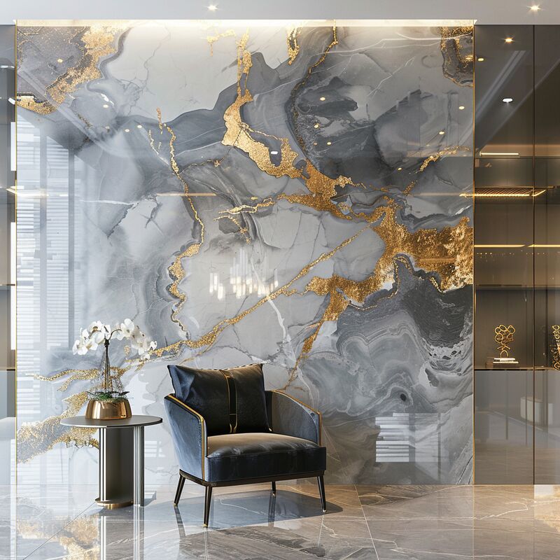 600*2440mm 4mm 5mm Özel Tasarım SPC Mermer Tahta İç İç için Su geçirmez Pvc Duvar Paneli Plastik UV Mermer Yaprak