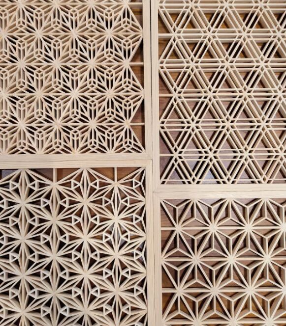 Geleneksel Estetik Ahşap İşlem Tekniği Ahşap Parçaları Birleştirme Kumiko Mortise El Yapımı Hediyeler Kullanarak