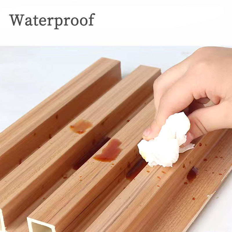 PVC WPC Duvar Paneli Ahşap Desenli Oluklu Panel 3D Panel Dekorasyon İçin