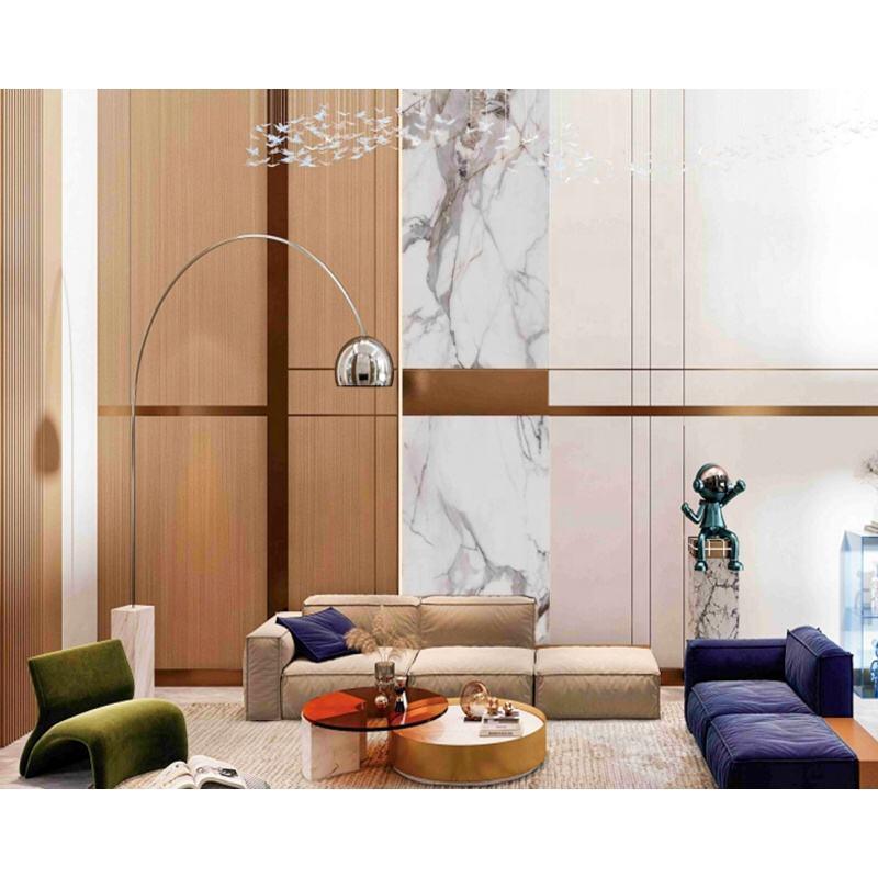 Su geçirmez Hafif 3D Tasarım Paneli Duvar Paneli için PVC Mermer Taş Mermer UV Taş Dahili Dekorasyon