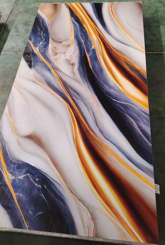 UV Mermer Yaprak Modern PVC Duvar Paneli Televizyon için Yüksek Parlak Dekoratif Tahta Plastik Arkaplan İç mekan Ev 1220x2440mm*3mm