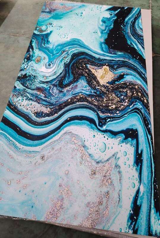 UV Mermer Yaprak Modern PVC Duvar Paneli Televizyon için Yüksek Parlak Dekoratif Tahta Plastik Arkaplan İç mekan Ev 1220x2440mm*3mm