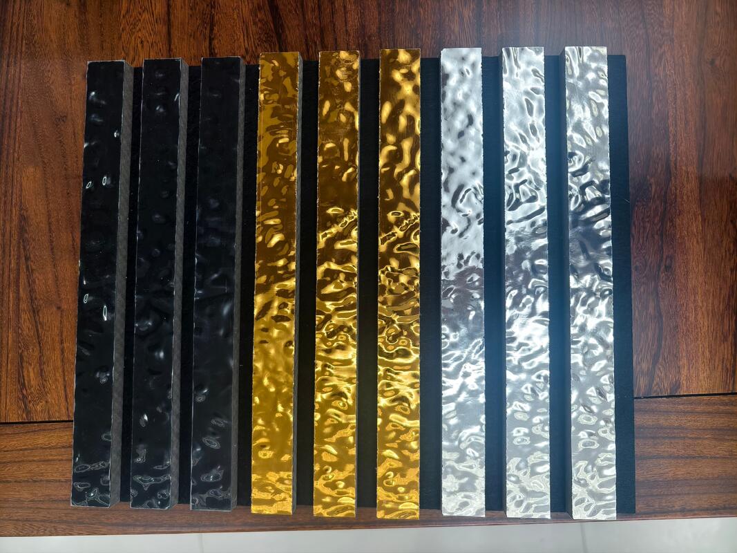 Modern Tasarım Poliester Elyaf Akustik Duvar Paneli Ses geçirmez 3 boyutlu Su Dalgalanması Tasarımı Ses emici Slat ızgara Dekoratif Panel