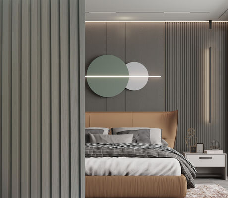 Klasik 3000mm WPC Ahşap Elyaf Duvar Paneli Yivli WPC Duvar Panosu Çevre Dostu