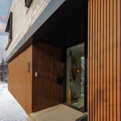 Modern Izgara İç WPC Duvar Paneli 195mmx28mm çürüme Direnci