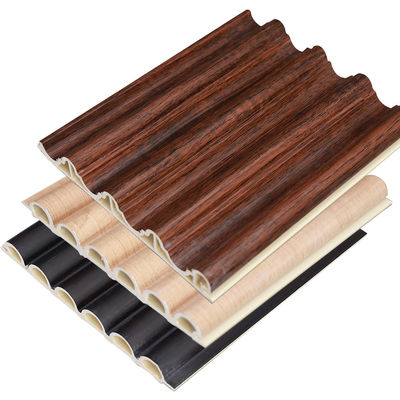 Fabrika İç Dekor Ahşap Plastik Kompozit Pvc Kaplama Kaplama Fluted Duvar Tahtası Wpc İç Duvar Paneli