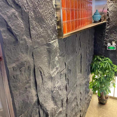 3D Sahte Taş Duvar Panelleri İç Duvar Dekoru için PU Wainscoting Panel Duvar Dekoru için PU Taş Çimento Dokusu Daha Kalın Aksan