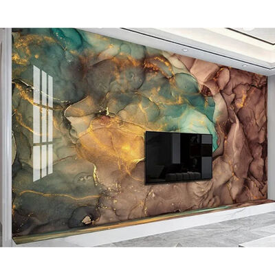 Su geçirmez Hafif 3D Tasarım Paneli Duvar Paneli için PVC Mermer Taş Mermer UV Taş Dahili Dekorasyon