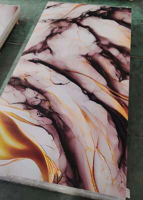 UV Mermer Yaprak Modern PVC Duvar Paneli Televizyon için Yüksek Parlak Dekoratif Tahta Plastik Arkaplan İç mekan Ev 1220x2440mm*3mm